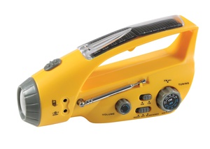 Vev- och solcellslampa med radio.